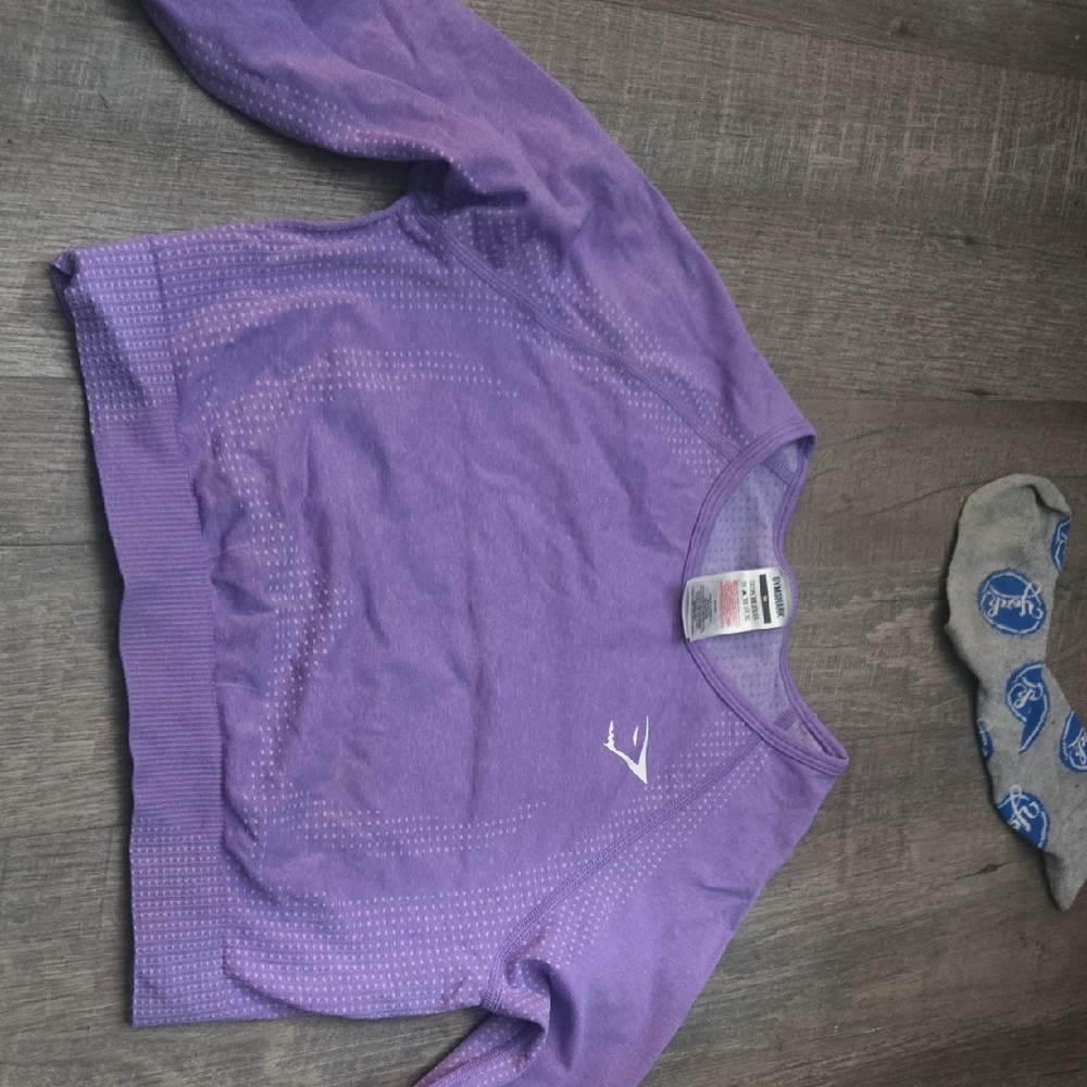 Purple Gymshark Longsleeved Workout Top With Keyholes